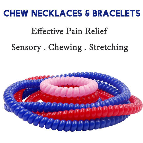 12 Pack Sensory Chew Toys for Autistic Children, Stretch Chewing Necklaces Bracelets for Kids with Autism ADHD SPD