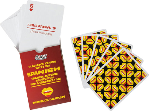 Lingo Spanish Playing Cards in Wayfarer Tin Box | Travel Flashcards | Learn Spanish Vocabulary in A Fun & Easy Way | 52 Essential Translations