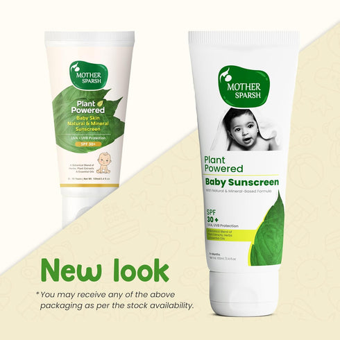 Natural Baby Sunscreen Lotion with Organic Ingredients, SPF 30+, Plant derived 95% Bio Based Ingredients - UVA/UVB Protection, 100ml