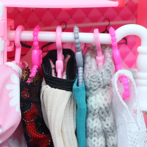 BJDBUS 80 Pcs Plastic Hangers - Accessories for 11.5 inch Doll Clothes, Gown Dress Outfit