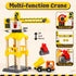 68PCS Set Set 2-4, Playset 3 Lehoo Castle Wooden Train - Toy Train for Toddlers Wooden Train Track for Kids w/Crane