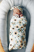 Set, (0-6 Sunflower Swaddle and Headband Handmade Stretchy Soft Cotton m Headband, Sunflower)