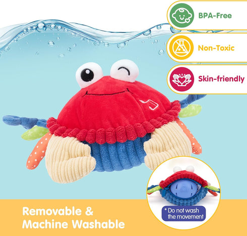 6+ 12-18 Tummy 1-3 hahaland Baby Toys Months - Crawling Musical Dancing Walking Moving Bouncing Learning Crab Time Toy