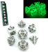 BESCON DARK ELVES Glowing Dice Set (7 piece), Oversized GLOW in DARK Carved RPG Dice Set