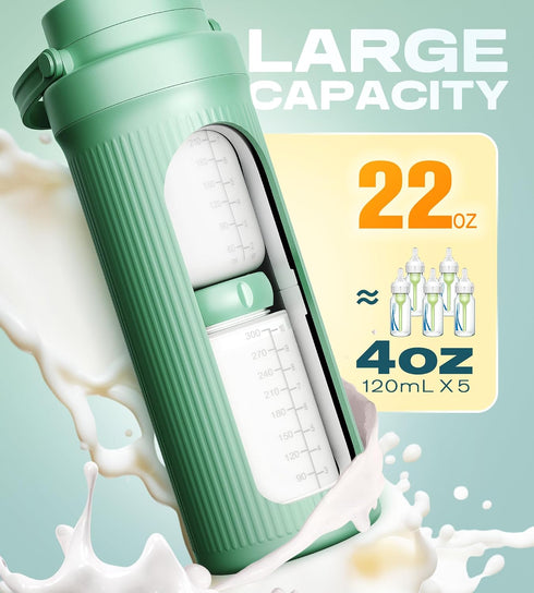 22oz 24-Hour 360 2 Breast Milk Cooler Bottle for Travel & Outdoor Use, Portable Breastmilk Chiller with Cooling, Larger