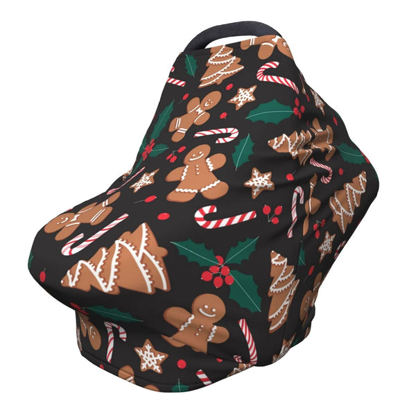 Schgap Gingerbread Men Car Seat Cover for Baby, Nursing Cover Breastfeeding Baby Carrier