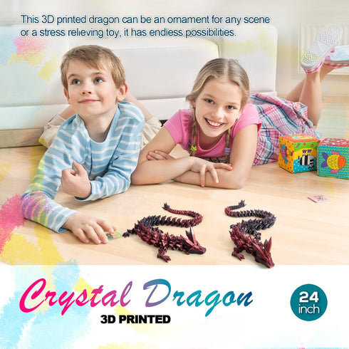 24" 3D 3D 3-d 3D 3-5 4-7 8-1224 inch, Large Printed Dragon, Big Dragon ,Giant Printed Dragons Toy, Huge Dragons