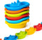 Multi Colored Baby Bath Boats - Fun and Educational Bath Toys for Toddlers, Stackable Bath Toy Set
