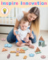 1 2 1-3 2-4, kecristv Montessori Toys for Year Old Girl and Boy Birthday Gifts, Shape Sorter Wooden Toys for Toddlers