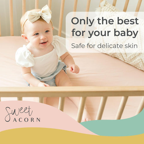 9" 28" 52" Fitted Crib Sheets - Organic Cotton Jersey Knit Crib Beddings - Fits Standard Baby Crib Mattress - x x - Bay