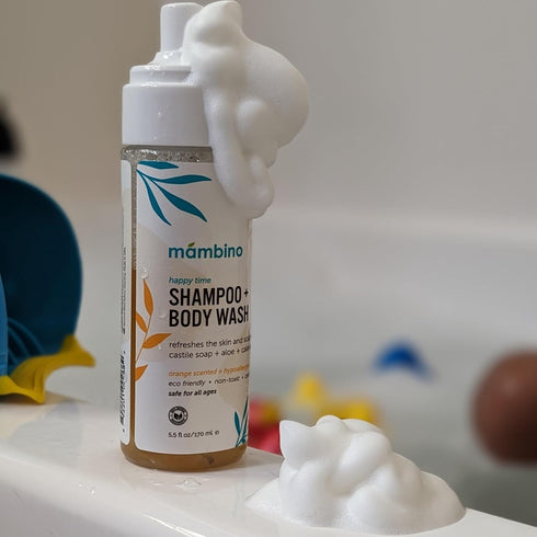 Mambino Organics Soothe Me Shampoo & Body Wash for Kids - Hypoallergenic, Lavender & Green Tea, 5.5floz