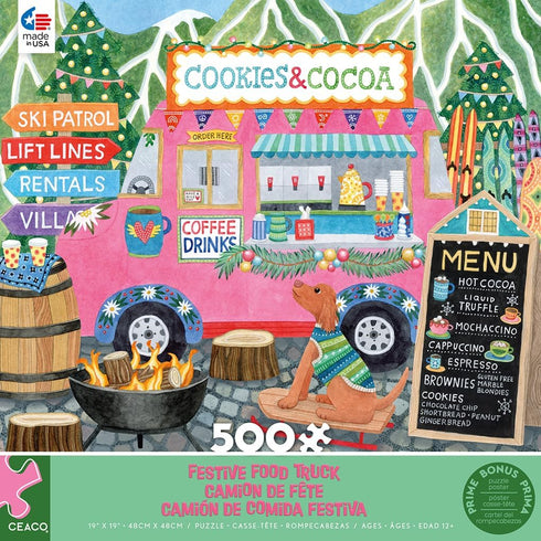 Ceaco - Food Trucks - Festive Food Truck II, 500 Piece Jigsaw Puzzle