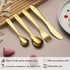 Berglander Gold Toddler Utensils Set, 4 Pieces Golden Titanium Plating Kids Silverware, Safe Forks and Spoons