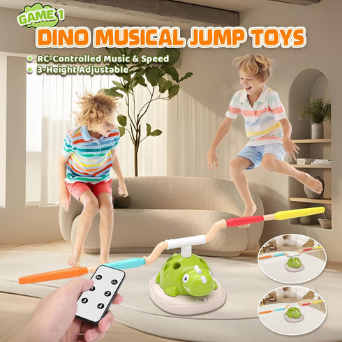 3 1 3-8 4-6,Active Aliex in Dinosaur Musical Jumping, Toss Ring and Stomping Launch Rocket Launcher, Indoor & Outdoor