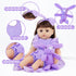 18INDC 11 16-18 Inch Pcs Baby Doll Clothes with Purple Floral Design Baby Doll Bassinet & Accessories for Baby Doll