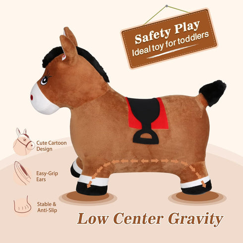 Bouncy Horse Hopper by INPANY - Inflatable Ride-on Animal Toy for Toddlers, Includes Pump