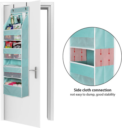 Univivi Door Hanging Organizer, Nursery Storage with 4 Large and 3 Small PVC Pockets