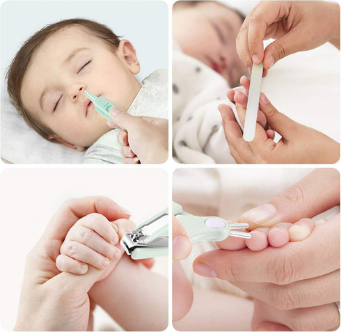 DOOGAXOO 4-in-1 Set Baby Nail Clippers, Safe Baby Nail Kit with Cute Case, Nail Clipper, Scissors, Tweezers, Nail File