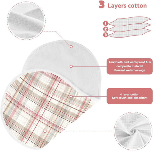 decor gift 4 Pack 22x11in Cotton Burp Cloth Soft and Absorbent? Mars Plaid Offwhite Buffallo Milk Spit Up Cloth