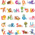 DECOWALL DS4-8002 Animal Alphabet Kids Wall Stickers - Peel and Stick Removable Decals for Nursery, Bedroom, Living Room