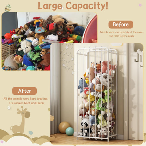 HAVEDAWN All Metal Stuffed Animal Storage, Never Fall Apart Stuffed Animal Zoo, Extra Large Stuffed Animal Holder