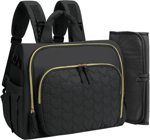 MHOMER Diaper Bag Backpack Puffer Lightweight 3 in 1 Wide Open Small Diaper