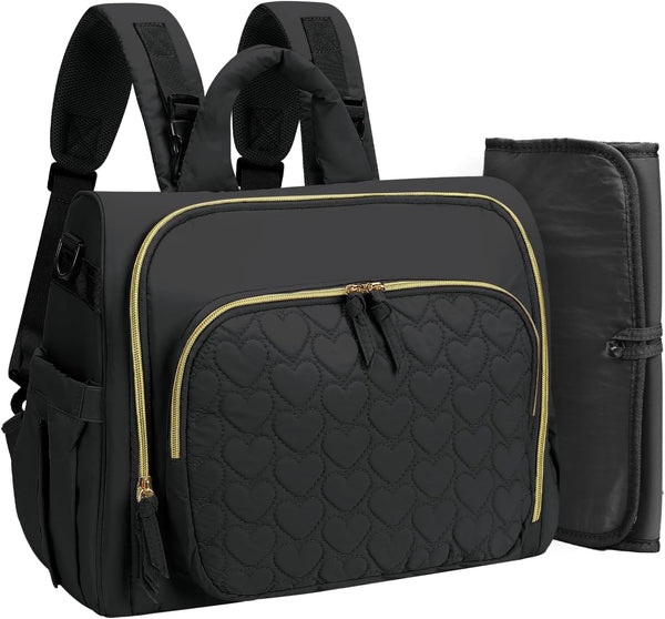 MHOMER Diaper Bag Backpack Puffer Lightweight 3 in 1 Wide Open Small Diaper
