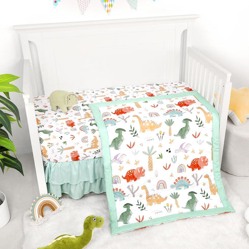 Set 3 Set Baby Bedding for Boys Girls, Pieces Nursery Bedding for Newborn Infant, Includes Comforter, Fitted Sheet, Bed