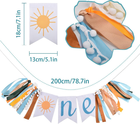 1st High Chair Banner Happy Birthday Banner Boy, First Birthday Sun Highchair Banners Decorations, You Are My Sunshine