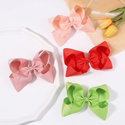 Choicbaby 28pcs 6 Inch Hair Bows for Girls, Large Hair Bows with Alligator Clips, Toddler Accessories