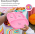 3 Set 4-7.37" 7.37" 1.25" Re-Play Toddler Plates with Dividers - Deep-Walled Compartments Divided Plates for Kids