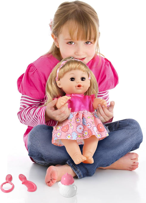 12" 3 4 5 6 12 Inch GAGAKU Baby Doll with Hair, Baby Dolls for Girls Years Old, Baby Doll for Toddlers Kids, Baby Dolls