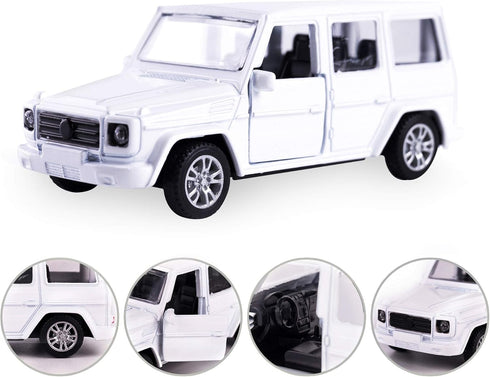Die Cast Metal Toy Cars Set of 5 - Openable Doors Pull Back Car Gift Pack for Kids