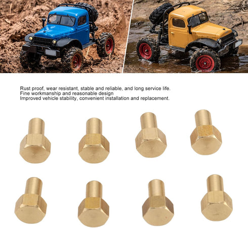 Brass RC Nut, 8Pcs Rust Resistant for SCX24 (8mm)