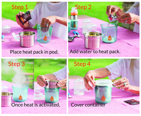 Packs Set 6 185F/85C Innobaby Aquaheat Warm of Reaches Temperatures up