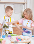Set WERNNSAI Kids Apron for Girls Boys - Art Cooking Apron with Hat Oven Mittens