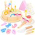 UMU Wooden Birthday Cake Playset Pretend Kitchen Toy with Candles Numbers Fruits