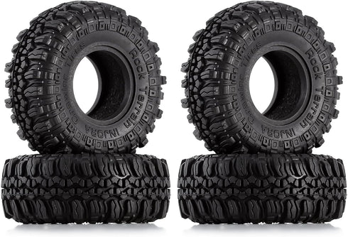 INJORA 1.0 Tires Soft Rubber Crawler Wheel Tires for 1/18 TRX4M, SCX24, Gladiator, Bronco, C10, 4PCS