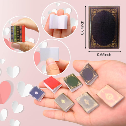 110 1: 12 Pcs Scale Miniatures Dollhouse Books Mini Dollhouse Books Model Miniature Dollhouse Accessories Decoration