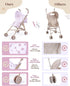 12-15 Inch 5 Set, 3+ BABESIDE One-Touch Baby Doll Stroller Sturdy & Durable for Dolls, Includes Pcs Accessories