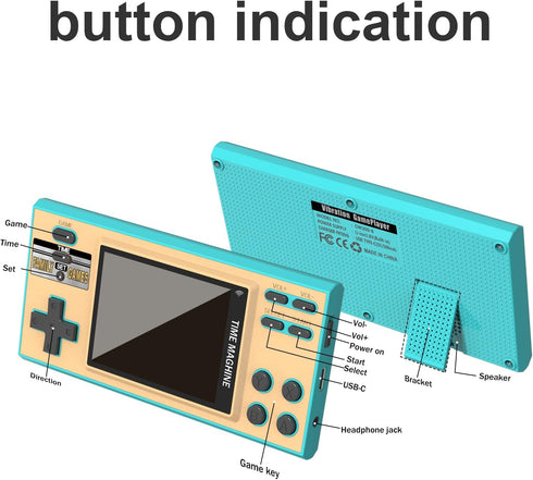 Kids Handheld Game with 200 Video Games, 16 Bit Travel Toys, 3 Inch Screen Electronic Learning Game System for Boys and