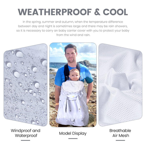 Orzbow All-Season Baby Carrier Cover | Universal, Waterproof & Windproof Infant Carrier Cover with Rain and Sun Hood