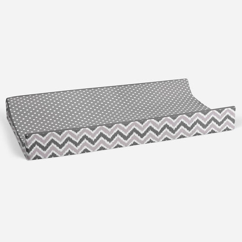 Grey Pin Dots/Zigzag Changing Pad Cover - Mix and Match Design
