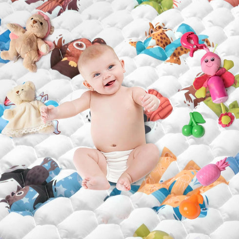 71"x59" Extra Large Baby Play Mat - Premium Thick, Non-Slip & Machine Washable Foam Floor Mat for Infants, Babies