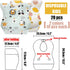 40 pcs Disposable Bibs and Placemats for Baby, Leak Proof Travel Feeding Bibs and Place Mats for Infants Toddlers for Traveling and Outdoor Use
