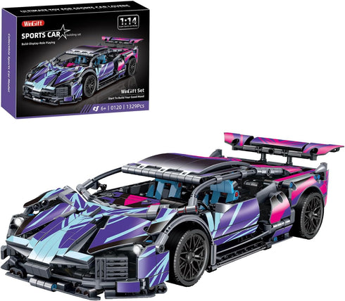 WINGIFT 1329 Piece Sports Car Building Blocks Toys Boys or Adults Kits,