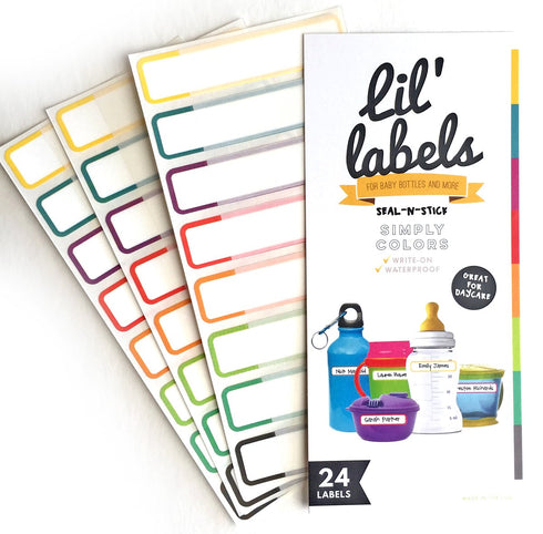 Waterproof Write-On Bottle Labels, Self-Laminating for Baby Bottles, Dishwasher-Safe, Variety Set of 3 for Daycare