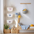 3 2 Tier Cotton Rope Hanging Wall Basket, Cute Flower Decor Wall Mounted Storage Organizer for Nursery, Bathroom