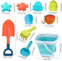 Set 11Pcs Set, 3+ HaiLeTao Beach Toys for Kids -Collapsible Sand Bucket&Mesh Beach Bag and Shovels Sand Rake Toy Animal