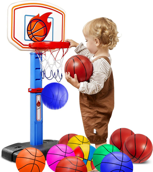 ABAJI Mini Basketballs Set - 2 Pack 5" Orange with Pump Needle for Mini Hoop, Durable for Kids 3+